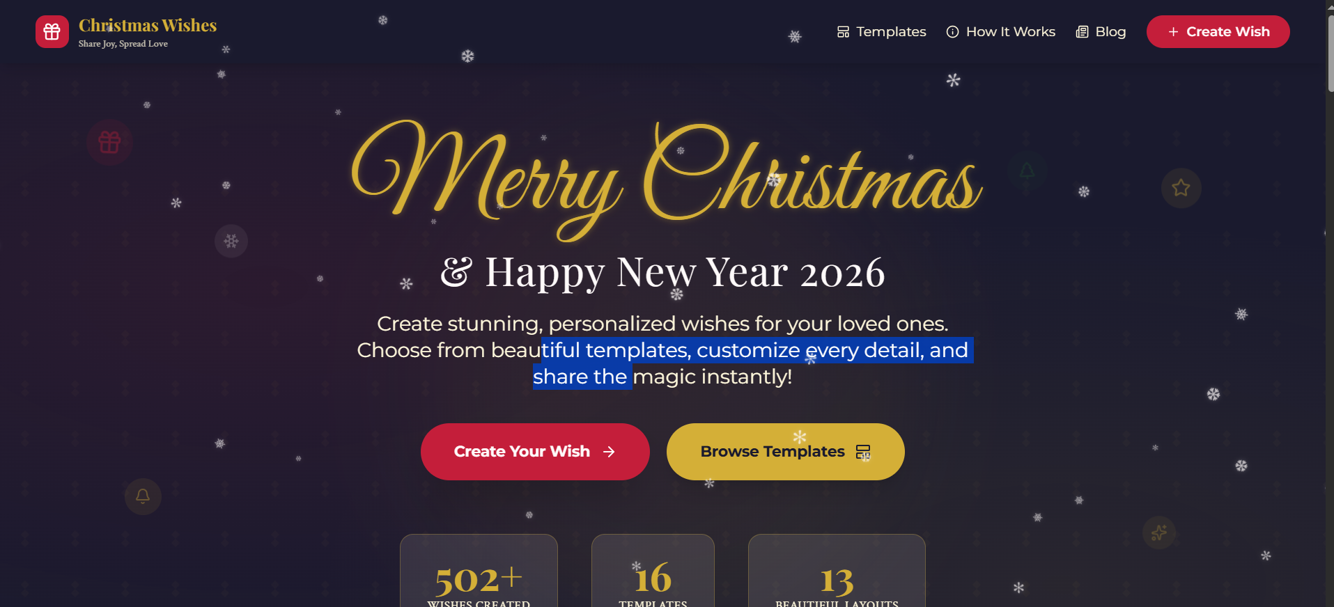 Christmas & New Year Wishes Platform